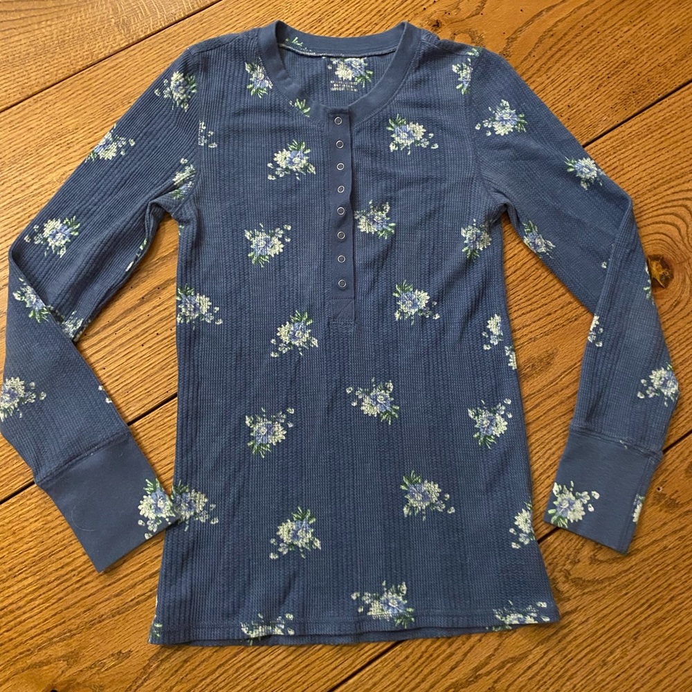 Women’s Aerie Waffle-knit Floral Long Sleeve